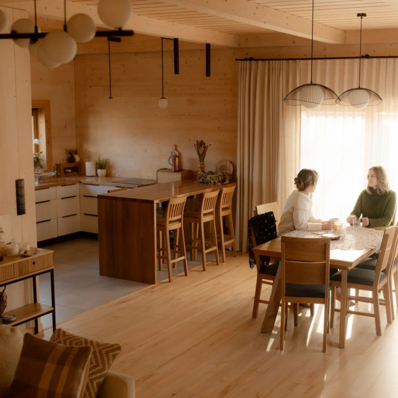 pomysły na wnętrze domu drewnianego